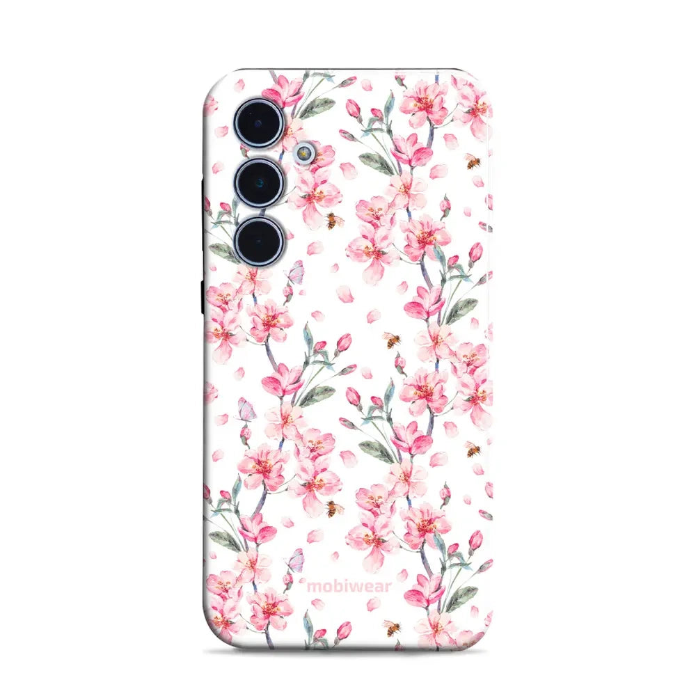Handyhülle für Galaxy A35 5G, Mobiwear Elite Pro, Japanischer Blumenstrauß