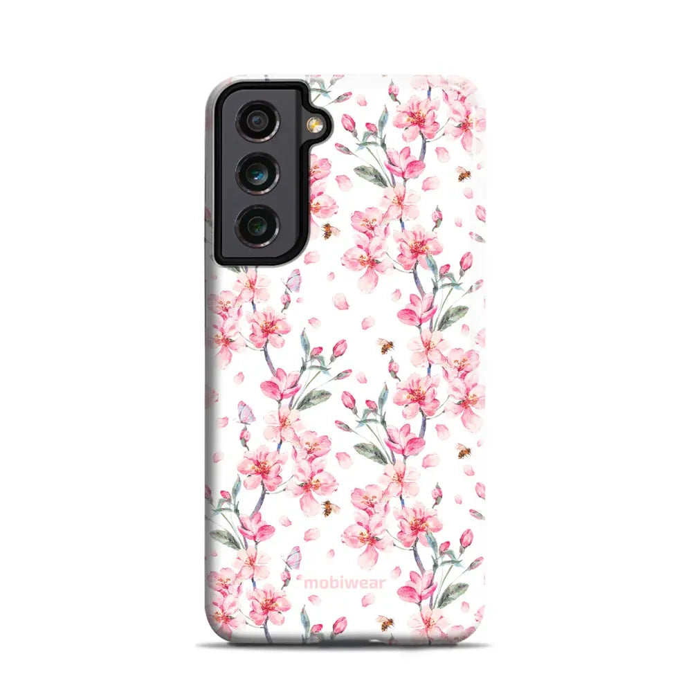 Handyhülle für Galaxy S21 FE, Mobiwear Elite Pro, Japanischer Blumenstrauß