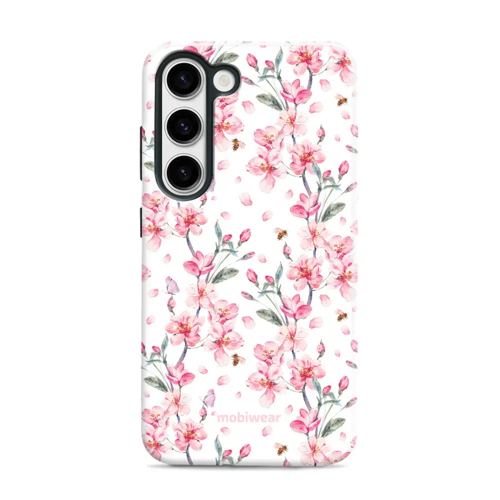 Handyhülle für Galaxy S23, Mobiwear Elite Pro, Japanischer Blumenstrauß