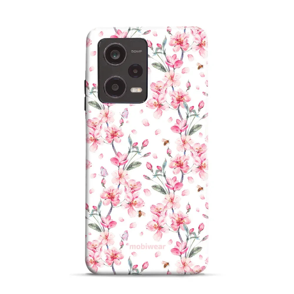 Handyhülle für Xiaomi Redmi Note 12 Pro 5G, Mobiwear Elite Pro, Japanischer Blumenstrauß