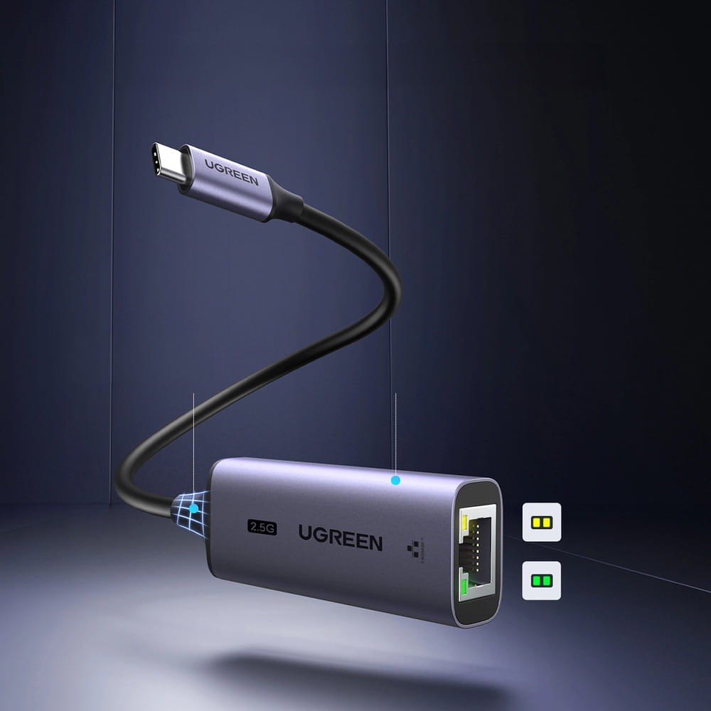 Adapter USB-C - Ethernet (RJ45) 2.5Gb/s, Ugreen CM648, Grau
