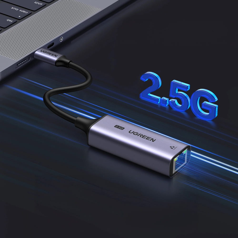Adapter USB-C - Ethernet (RJ45) 2.5Gb/s, Ugreen CM648, Grau