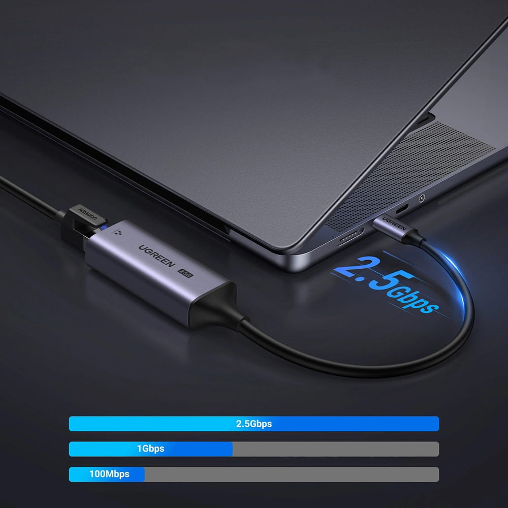 Adapter USB-C - Ethernet (RJ45) 2.5Gb/s, Ugreen CM648, Grau