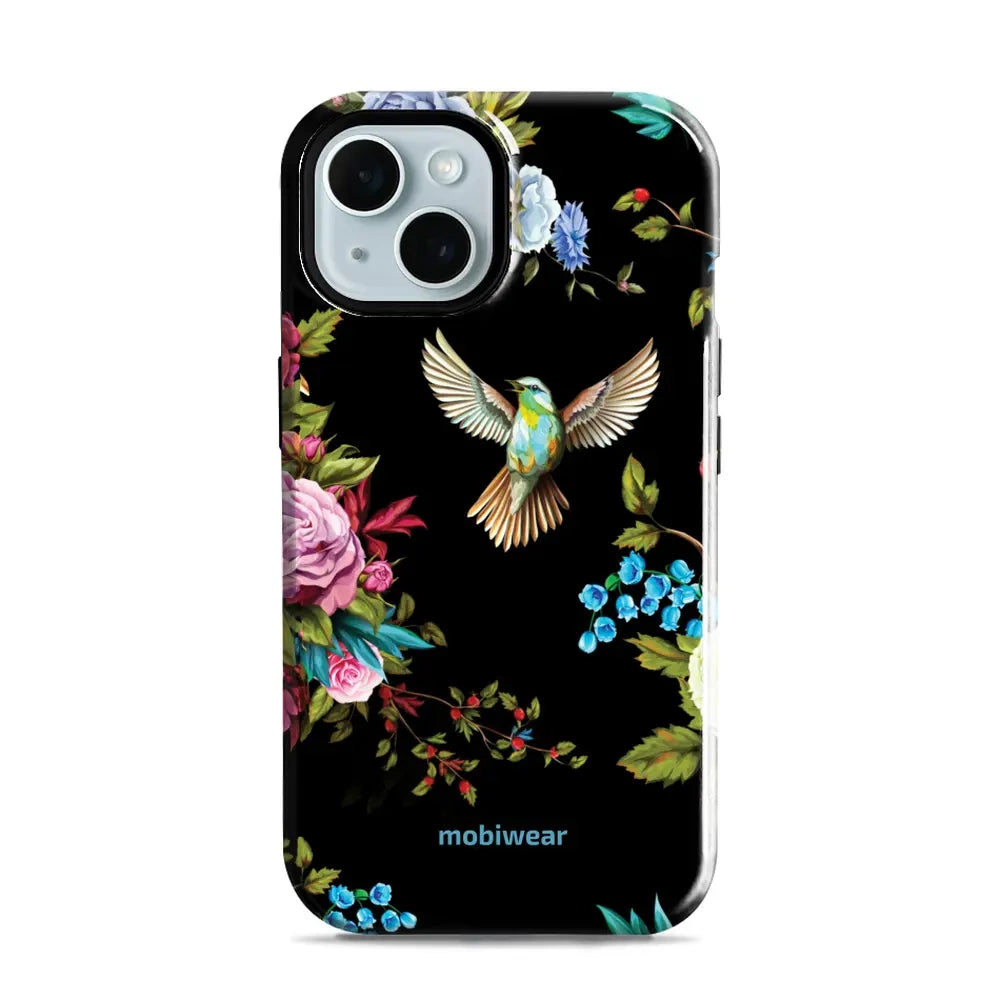Handyhülle für iPhone 15, Mobiwear Elite Pro, Nachtkolibri