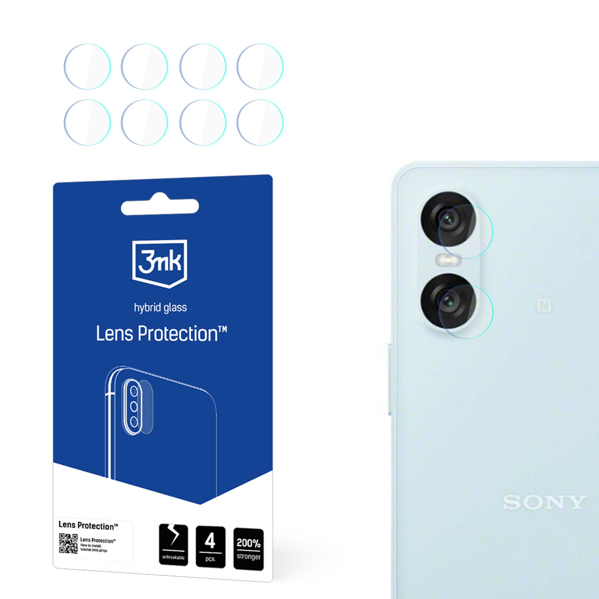 Objektivschutz für Sony Xperia 10 VI 3mk Lens Protection, 4 Sätze