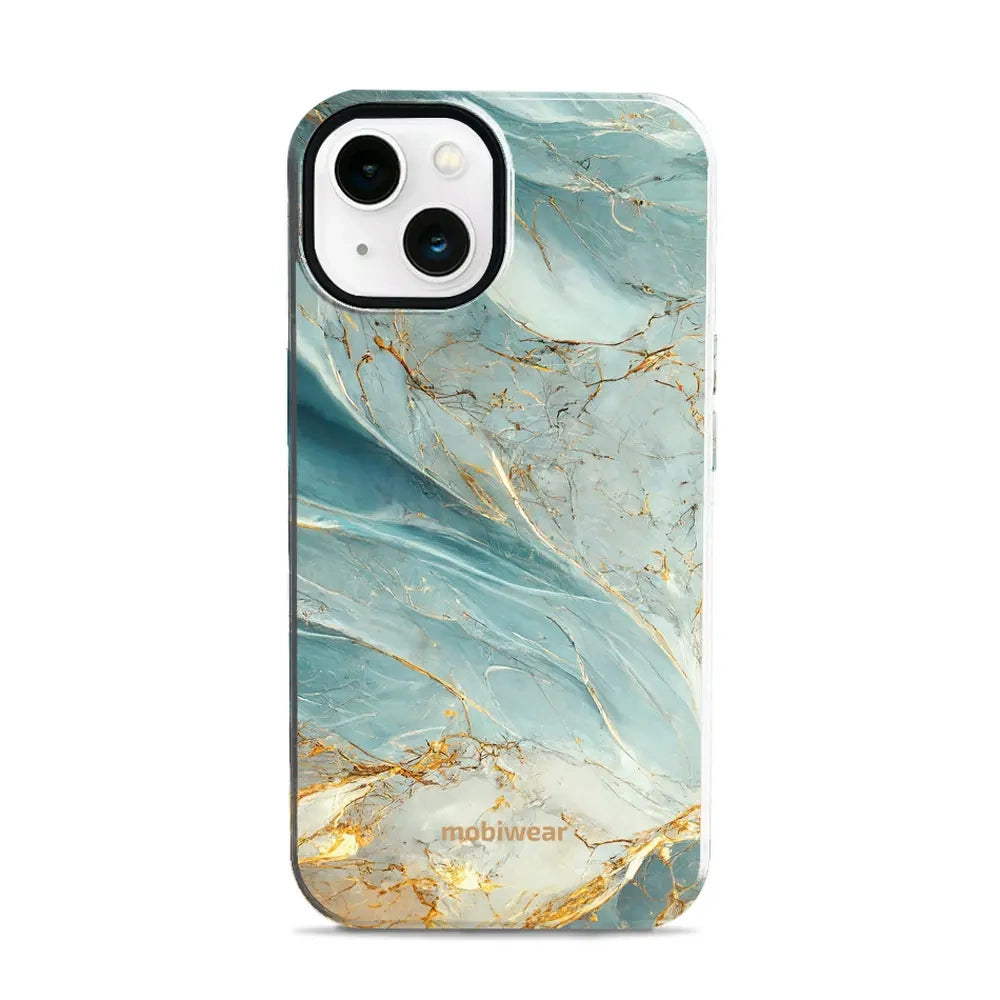 Handyhülle für iPhone 13, Mobiwear Elite Pro, Adern des Azur