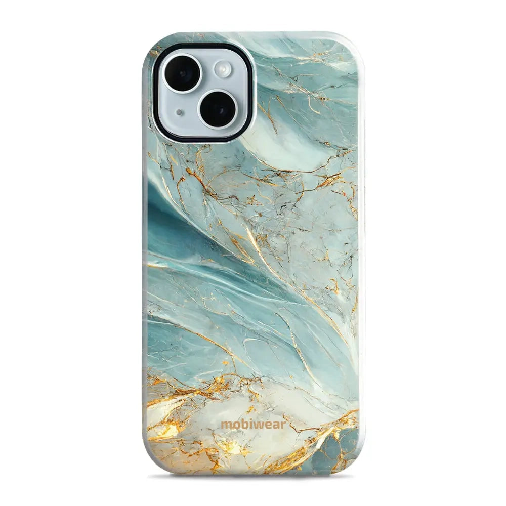 Handyhülle für iPhone 14, Mobiwear Elite Pro, Adern des Azur