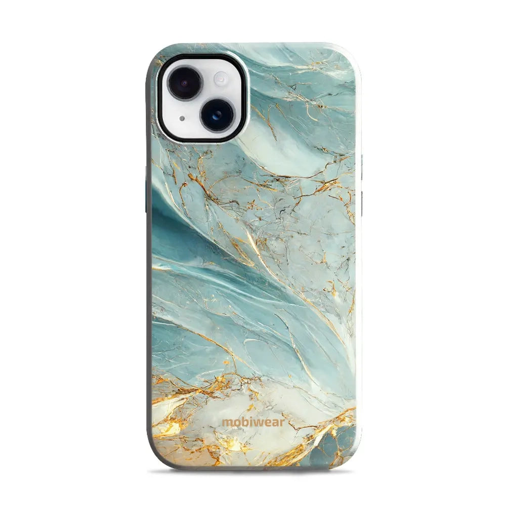 Handyhülle für iPhone 14 Plus, Mobiwear Elite Pro, Adern des Azur
