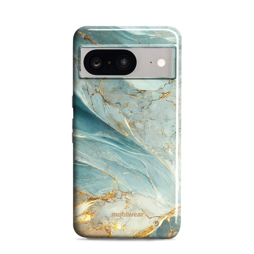Handyhülle für Google Pixel 8, Mobiwear Elite Pro, Adern des Azur