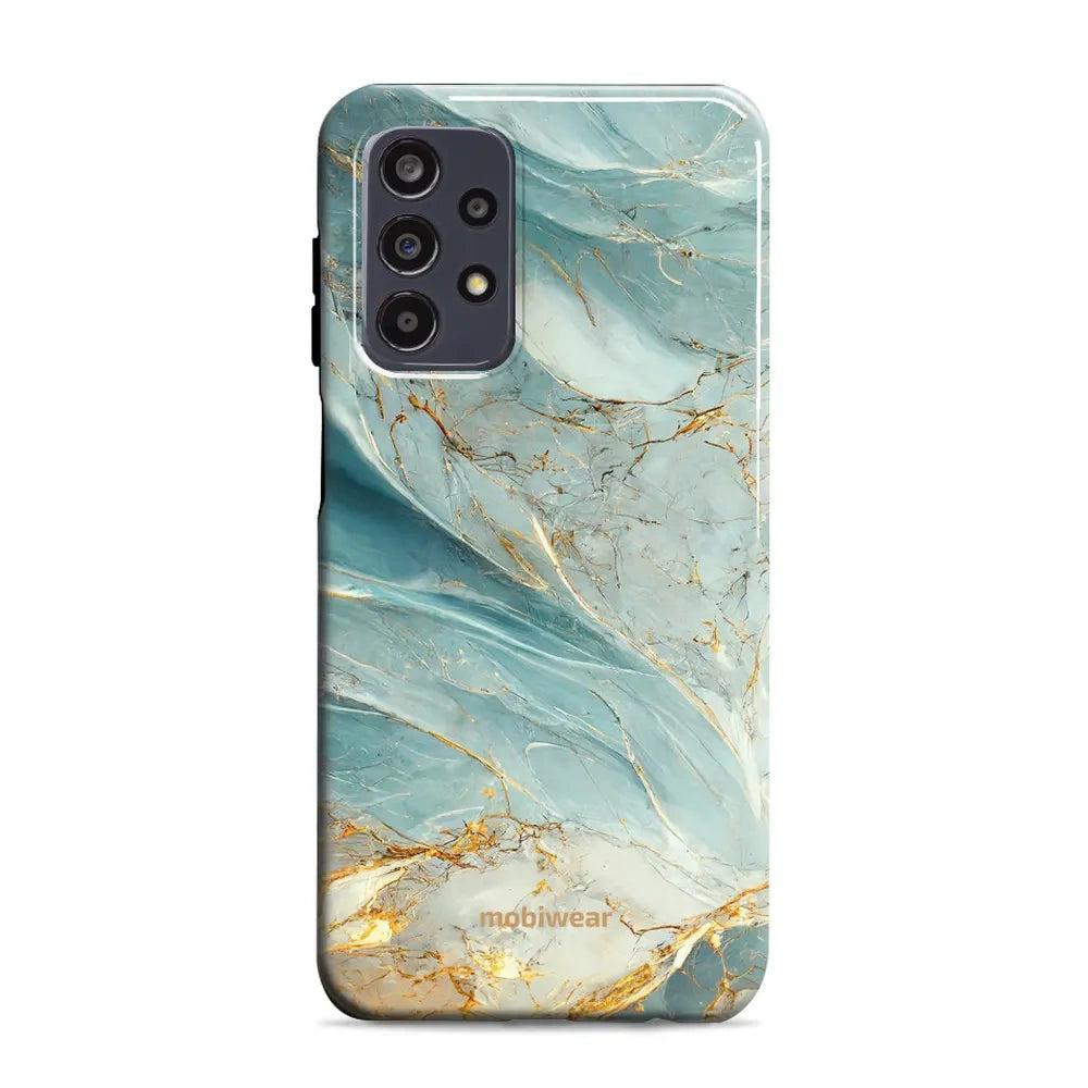 Handyhülle für Galaxy A23 4G, Mobiwear Elite Pro, Adern des Azur