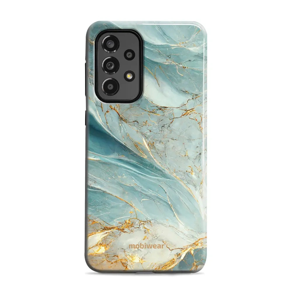 Handyhülle für Galaxy A33 5G, Mobiwear Elite Pro, Adern des Azur