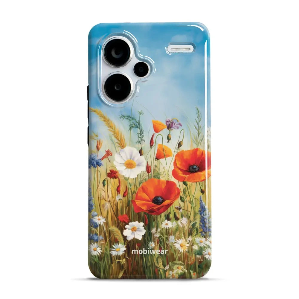 Handyhülle für Xiaomi Redmi Note 13 Pro Plus 5G, Mobiwear Elite Pro, Wiesenblumen