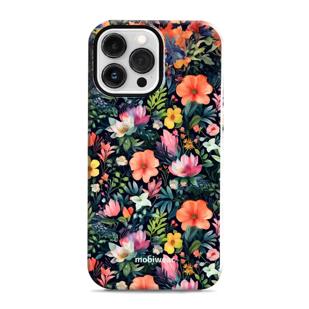 Handyhülle für iPhone 13 Pro Max, Mobiwear Elite Pro, Bunt-Blumig