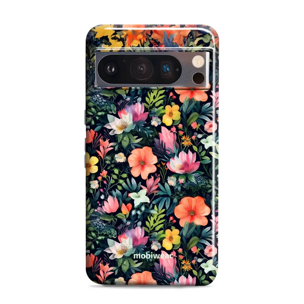 Handyhülle für Google Pixel 8 Pro, Mobiwear Elite Pro, Bunt-Blumig