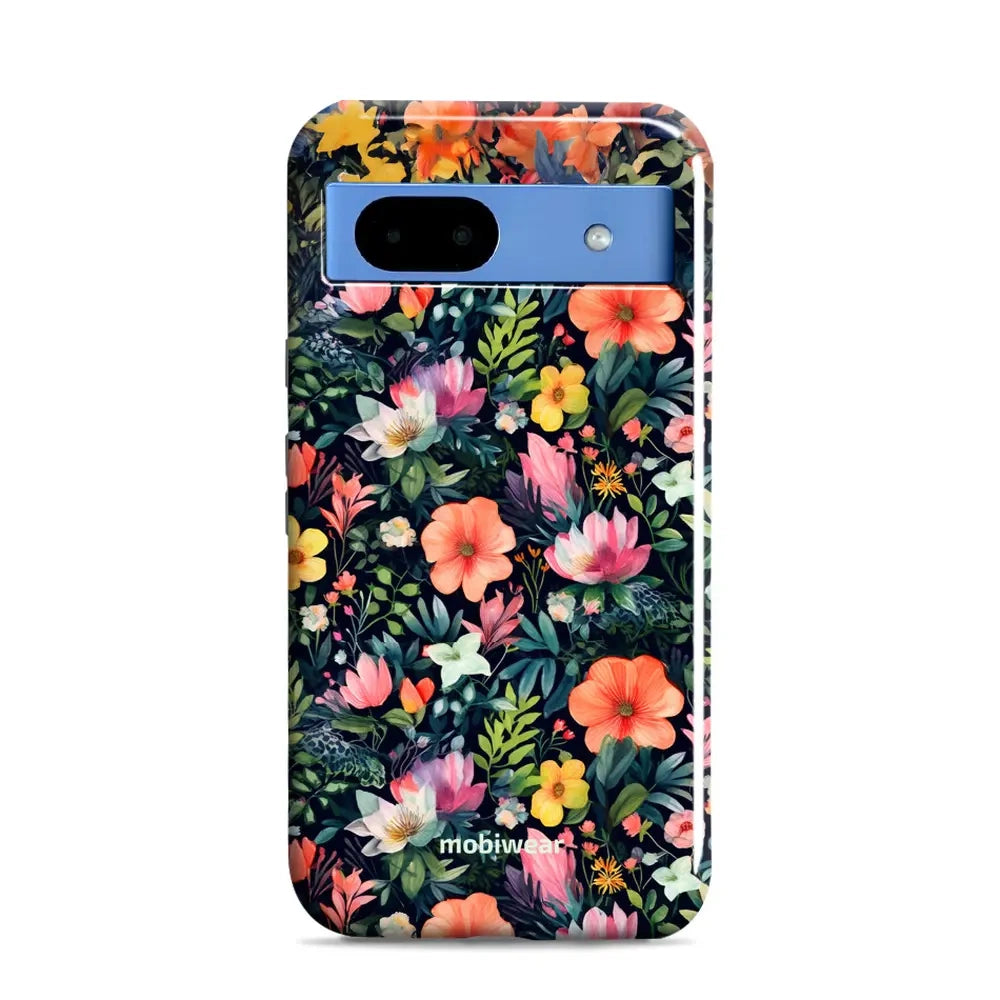 Handyhülle für Google Pixel 8a, Mobiwear Elite Pro, Bunt-Blumig