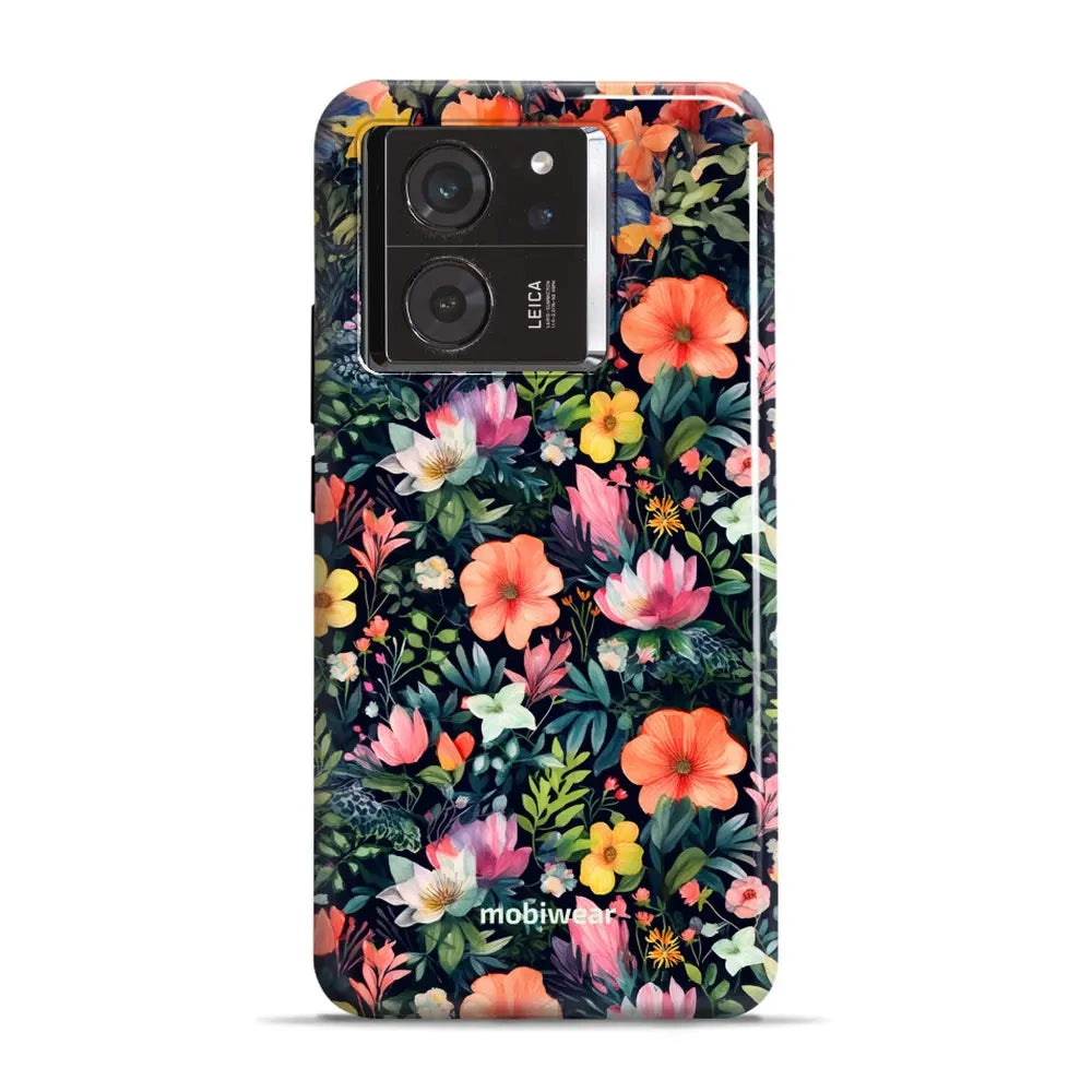 Handyhülle für Xiaomi 13T Pro, Mobiwear Elite Pro, Bunt-Blumig