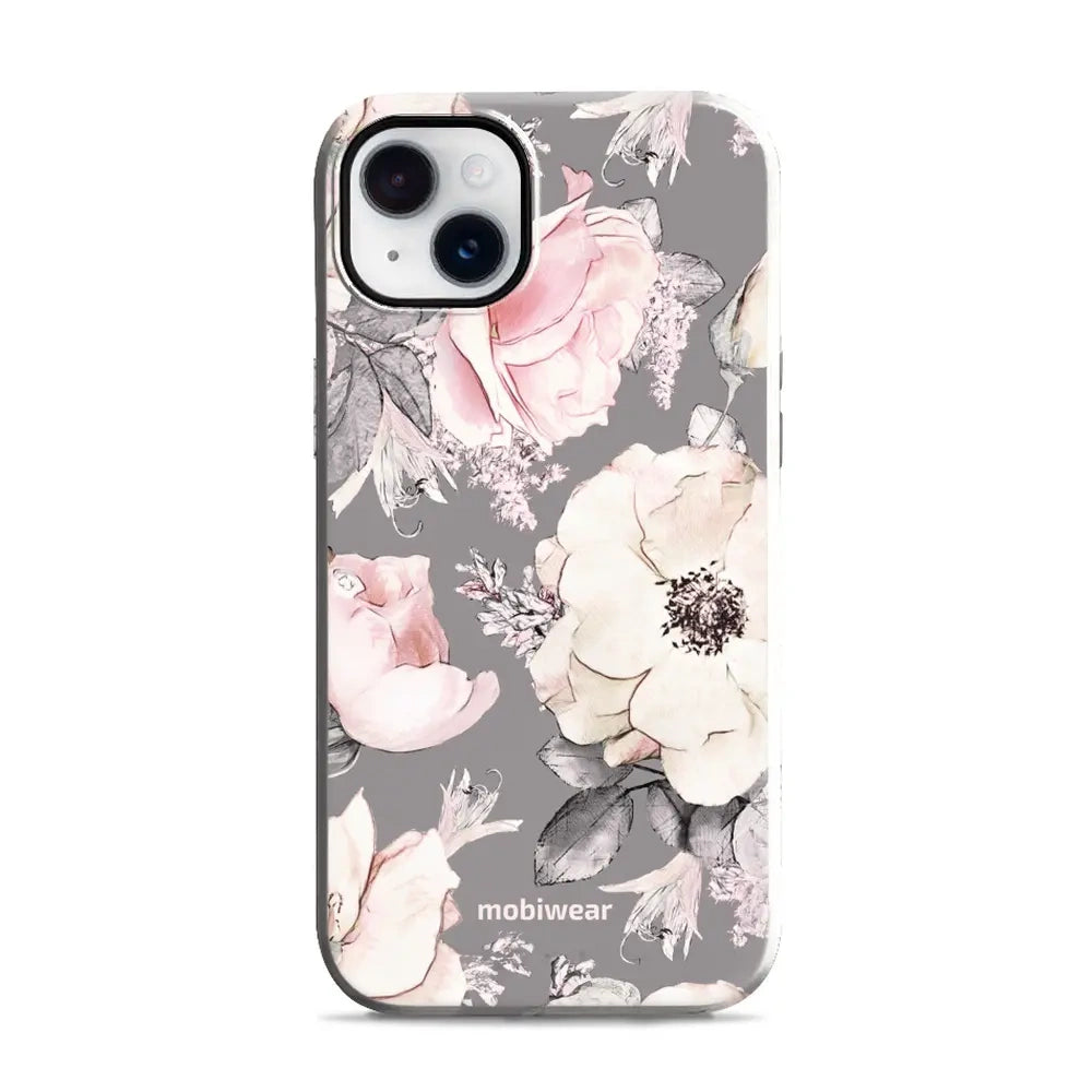 Handyhülle für iPhone 14 Plus, Mobiwear Elite Pro, Rosa-Blumig