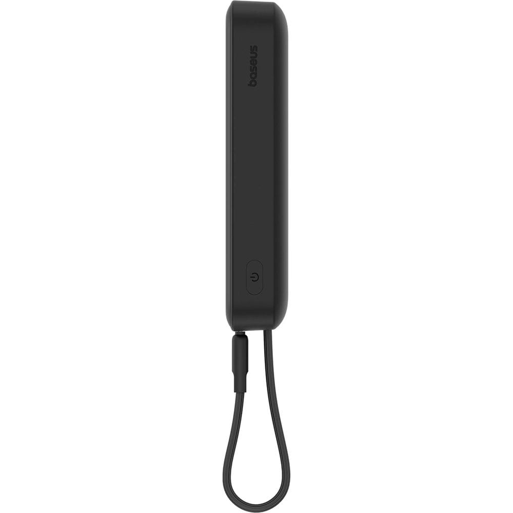 Baseus Magnetic Mini Induktive Qi-Powerbank mit integriertem Lightning-Kabel, für MagSafe, USB-C, 10 000 mAh 20W + Kabel, Schwarz