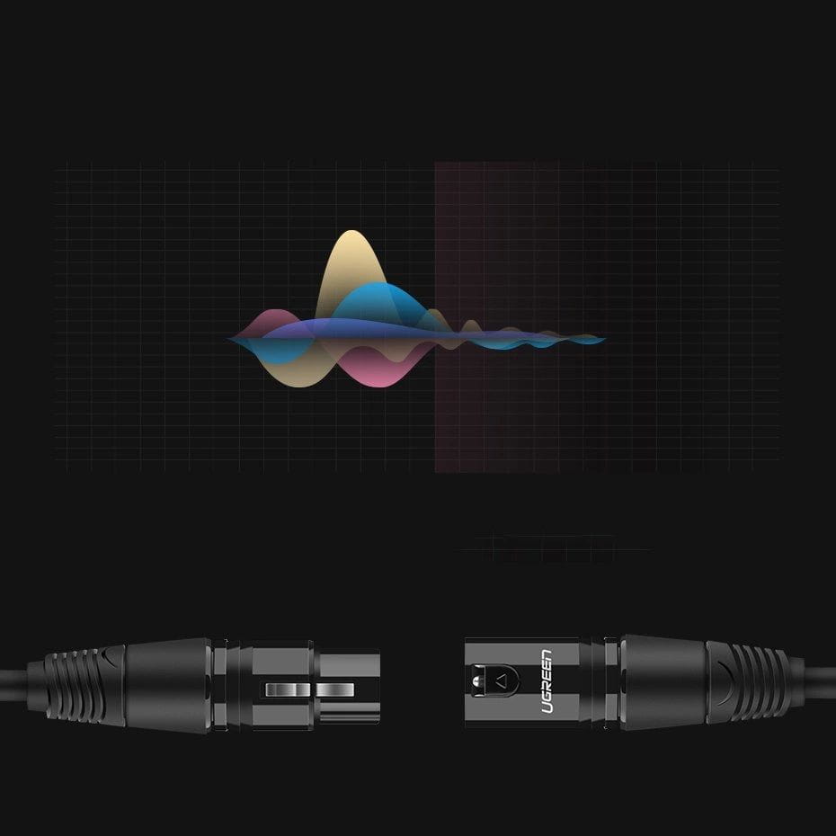 Ugreen Audio / Verlängerungs / Mikrofonkabel XLR (weiblich) - XLR (männlich), 1 m, Schwarz