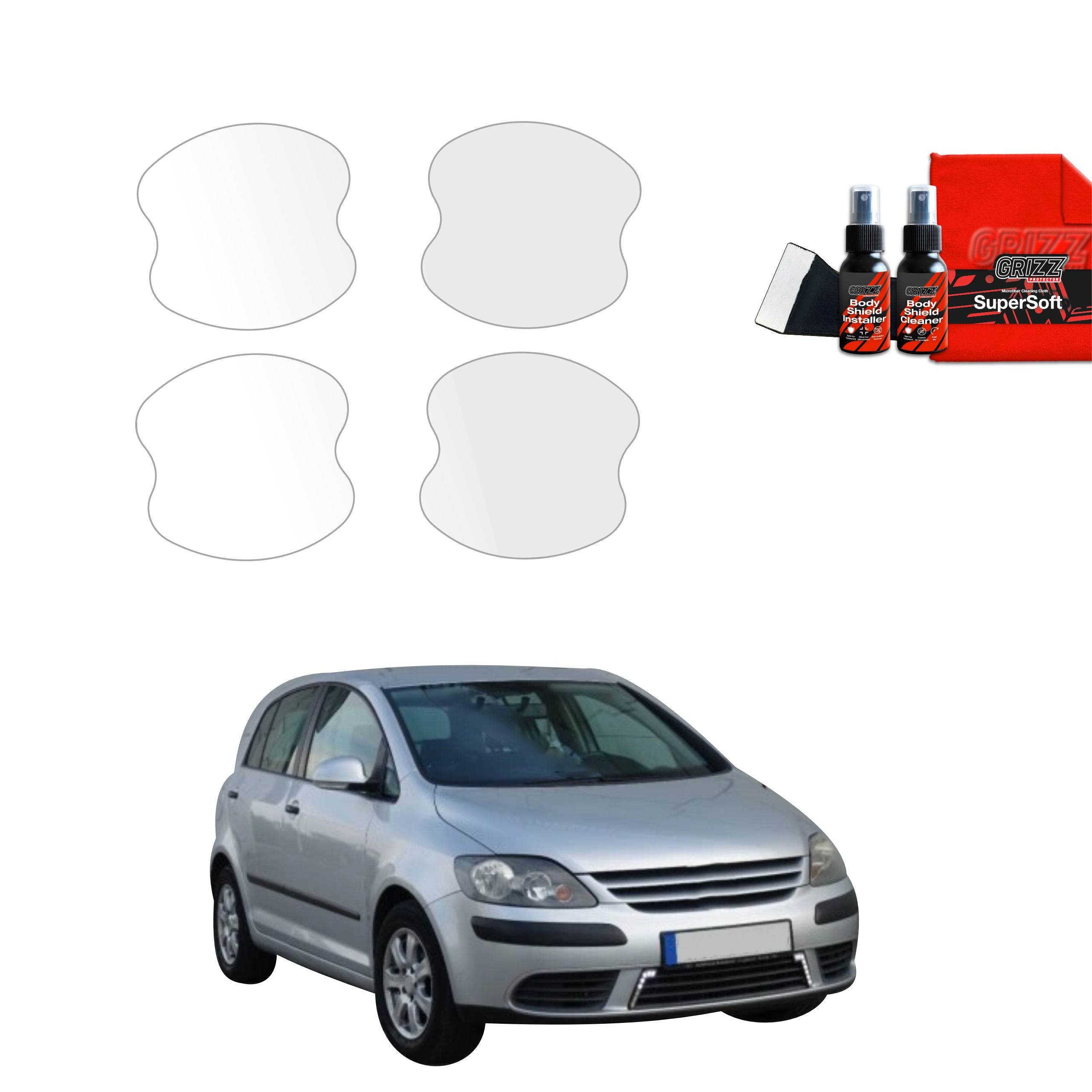4in1 Schutzfolie Grizz Protector für Türgriffmulden - Volkswagen Golf Plus Hatchback 5D (2004-2008)