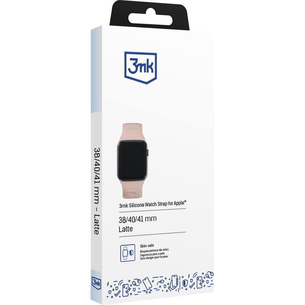 Armband für Apple Watch 38/40/41/42 mm, 3mk Silicone Watch Strap, Beige
