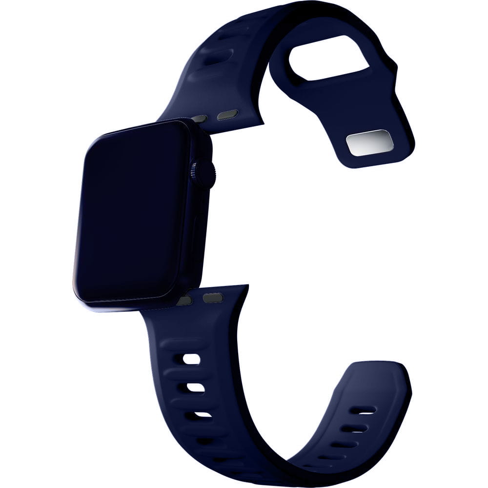 Armband für Apple Watch 49/46/45/44 mm, 3mk Silicone Watch Strap, Dunkelblau