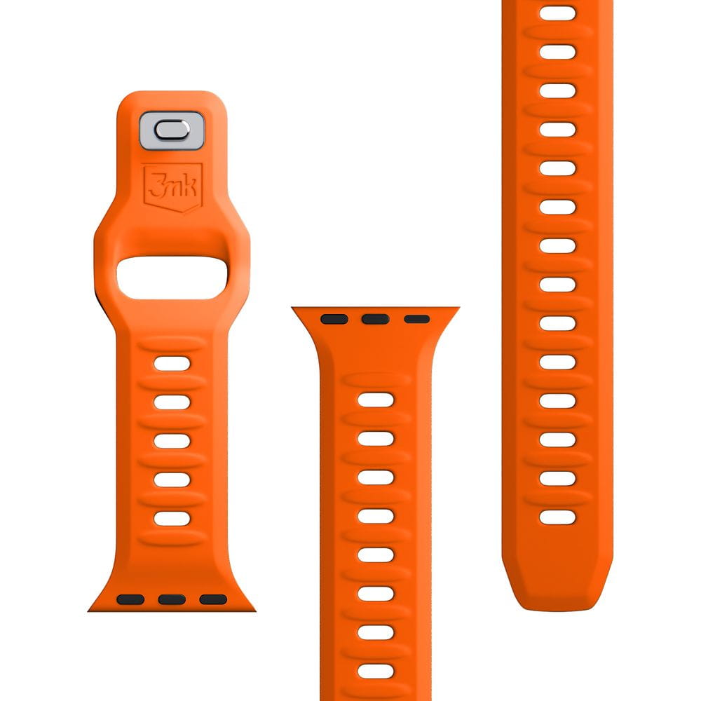 Armband für Apple Watch 49/46/45/44 mm, 3mk Silicone Watch Strap, Orange