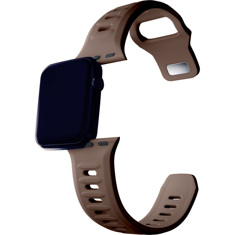 Armband für Apple Watch 49/46/45/44 mm, 3mk Silicone Watch Strap, Braun