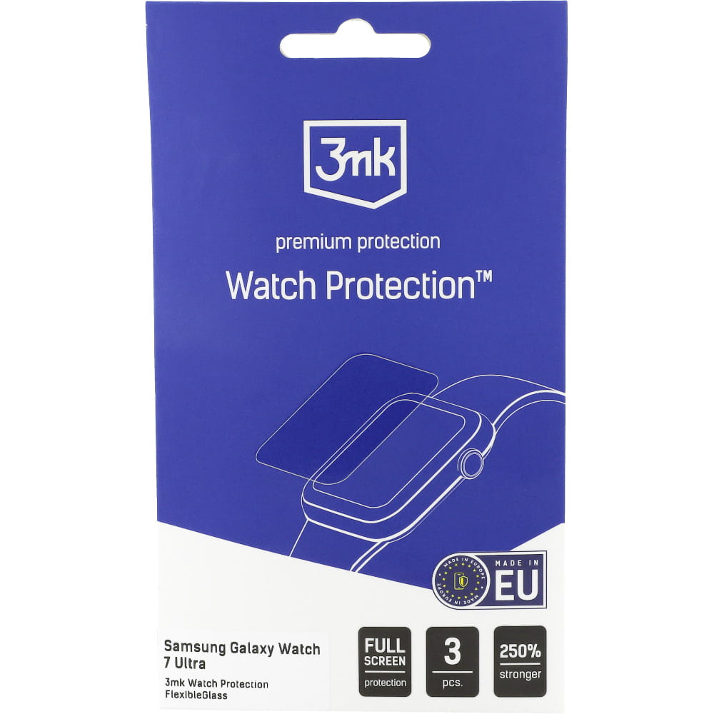 Hybridglas für Samsung Galaxy Watch Ultra 2 / 1, 3mk Watch Protection, 3 Stück