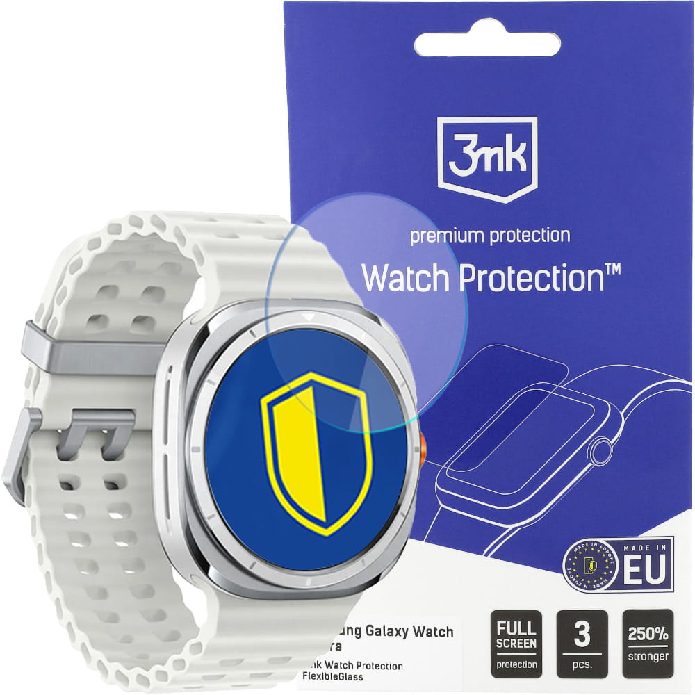 Hybridglas für Samsung Galaxy Watch Ultra 2 / 1, 3mk Watch Protection, 3 Stück