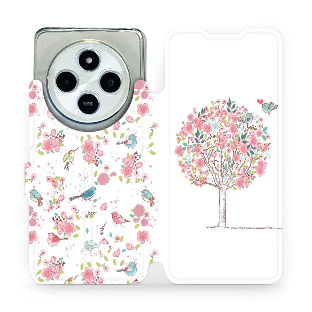 Handyhülle mit klappe für Xiaomi POCO C75, Mobiwear Book, Rosa Hain