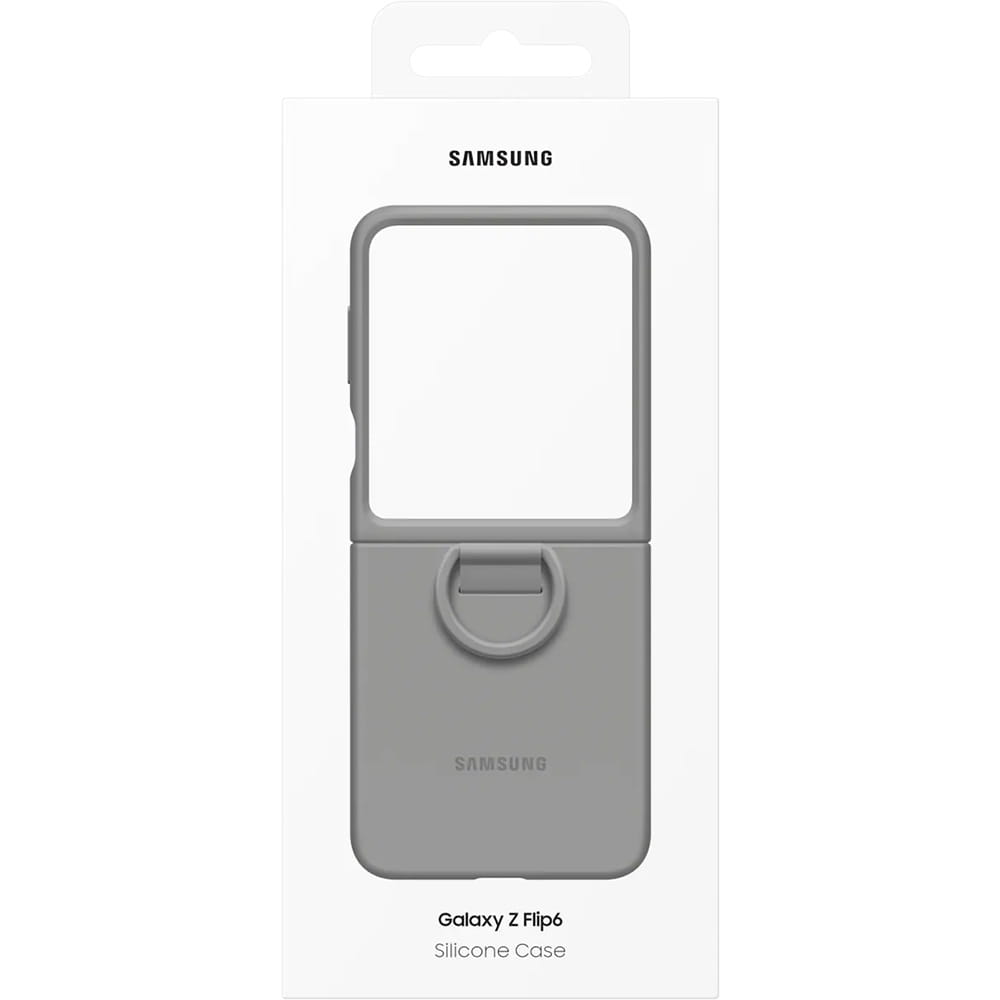 Handyhülle für Galaxy Z Flip7 FE / Z Flip6, Samsung Silicone Case Ring, Grau