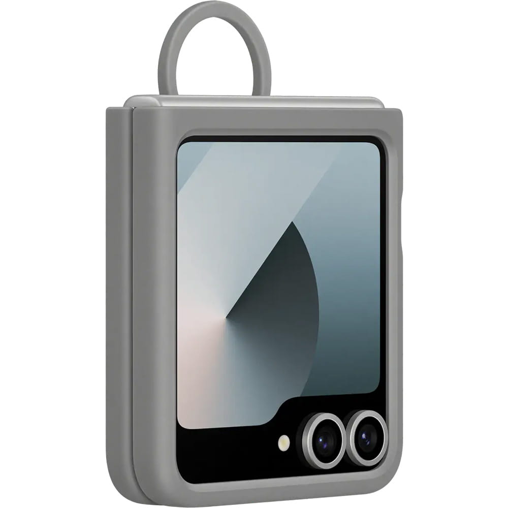 Handyhülle für Galaxy Z Flip7 FE / Z Flip6, Samsung Silicone Case Ring, Grau