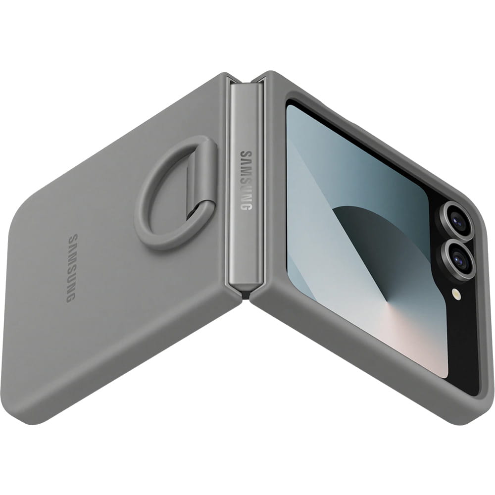 Handyhülle für Galaxy Z Flip7 FE / Z Flip6, Samsung Silicone Case Ring, Grau