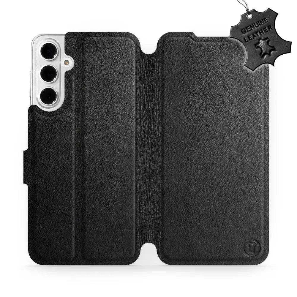 Echtleder Handyhülle für Galaxy A16 5G, Mobiwear Leather, Schwarz