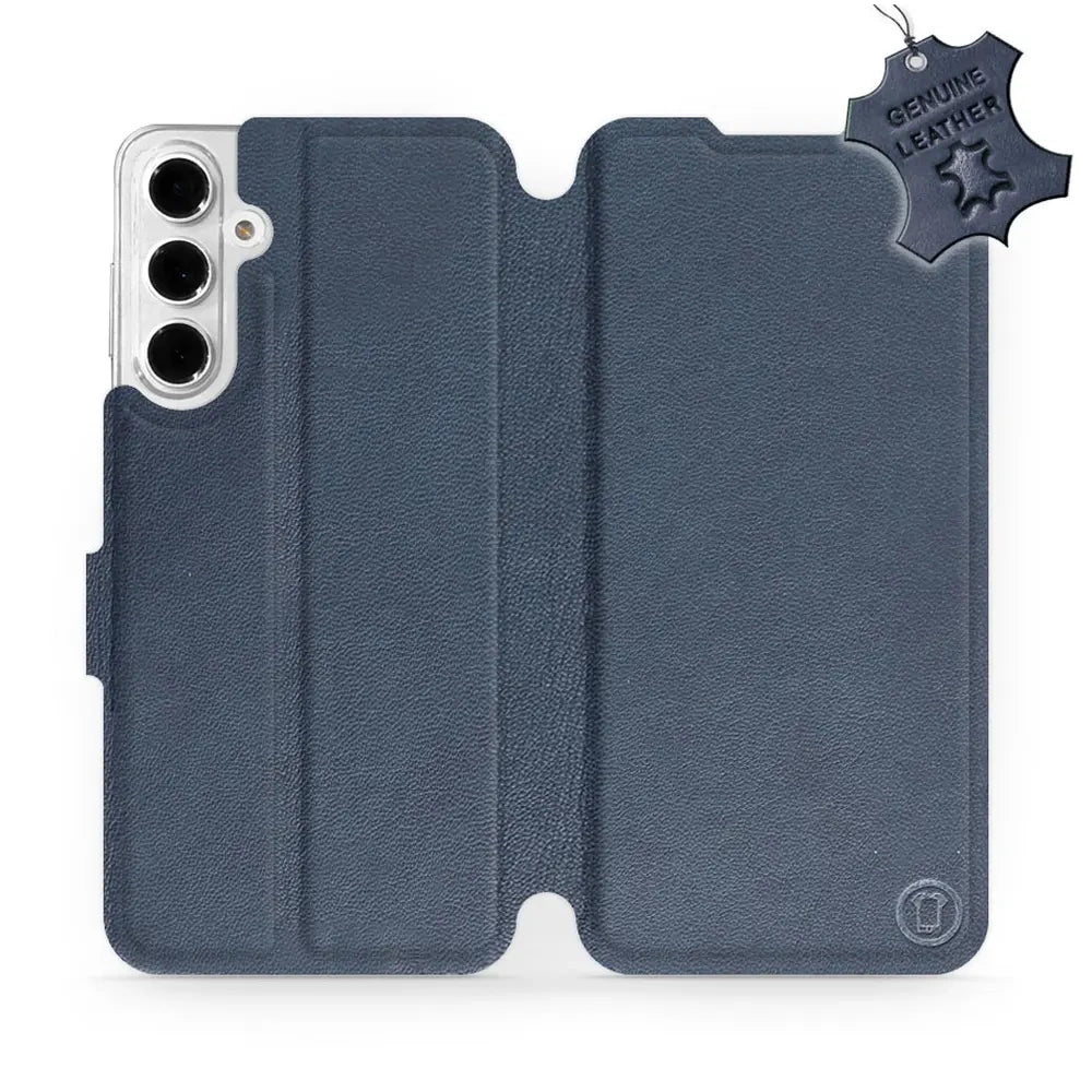 Echtleder Handyhülle für Galaxy A16 5G, Mobiwear Leather, Dunkelblau