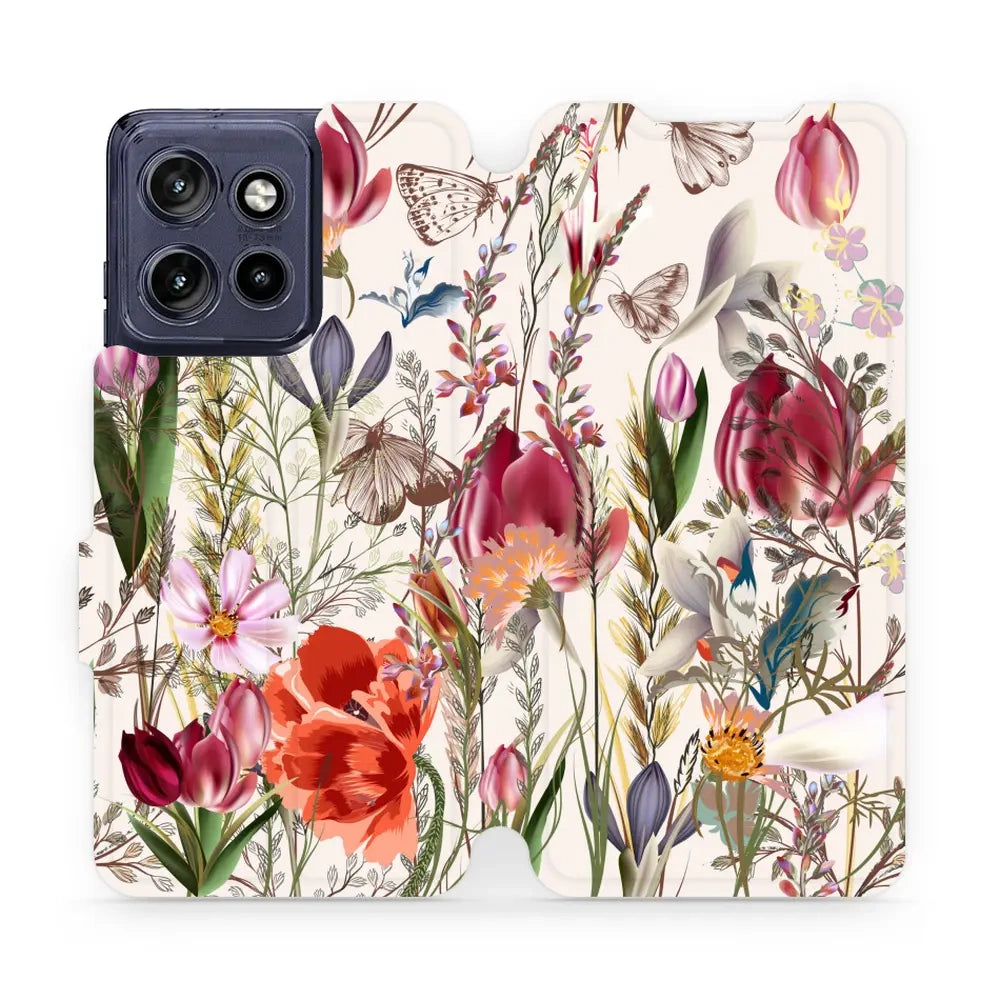 Handyhülle mit klappe für Motorola Edge 50 Neo, Mobiwear Book, Blumenstrauß