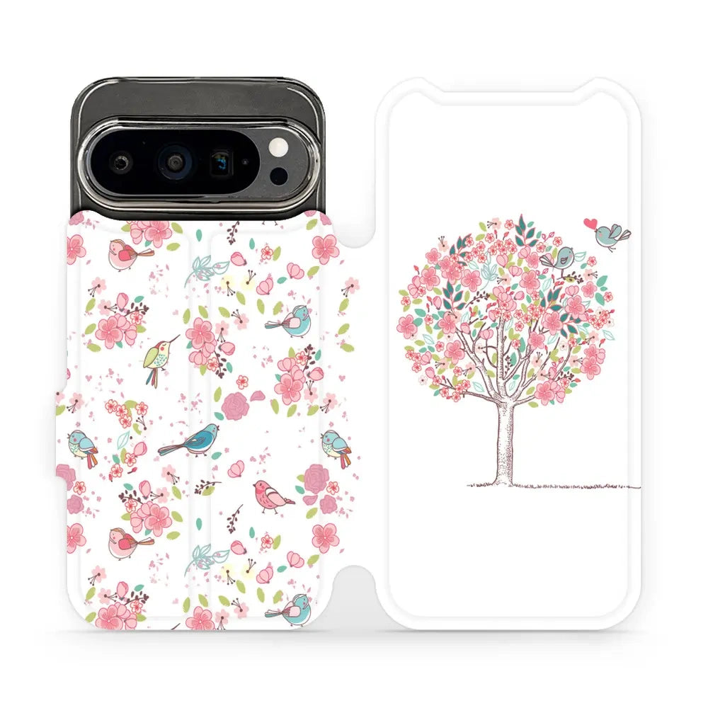 Handyhülle mit klappe für Google Pixel 9 Pro, Mobiwear Book, Rosa Hain