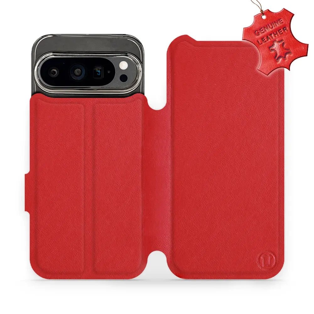 Echtleder Handyhülle für Google Pixel 9 Pro, Mobiwear Leather, Rot