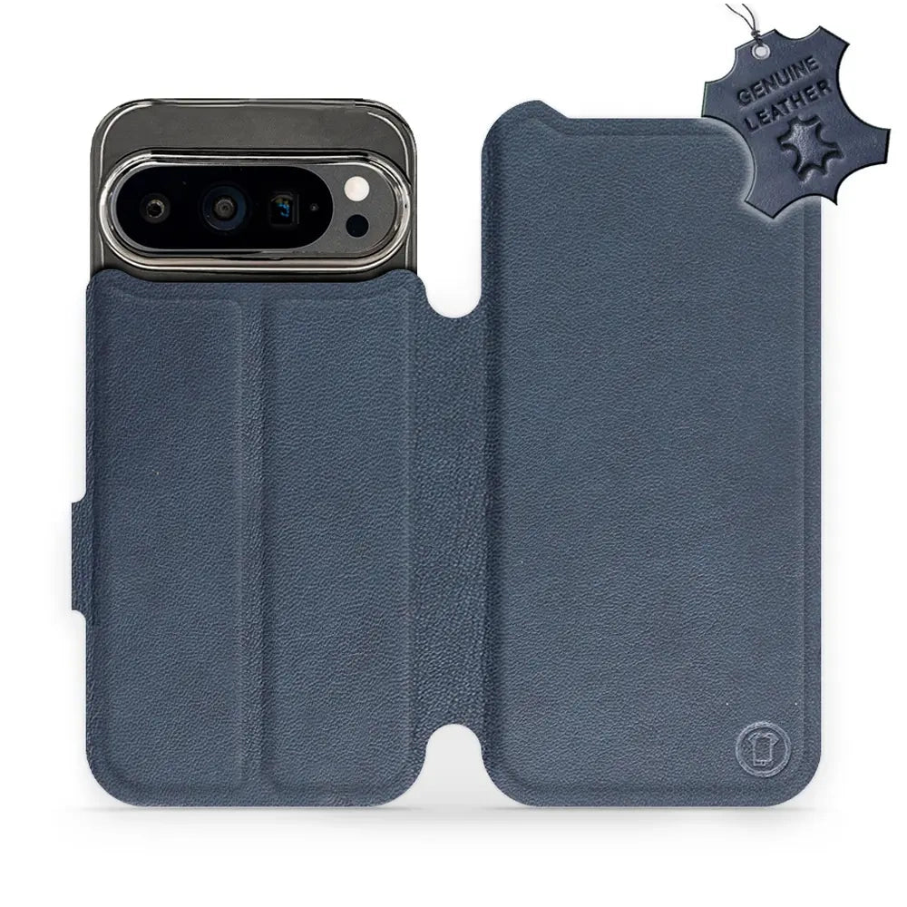 Echtleder Handyhülle für Google Pixel 9 Pro, Mobiwear Leather, Dunkelblau
