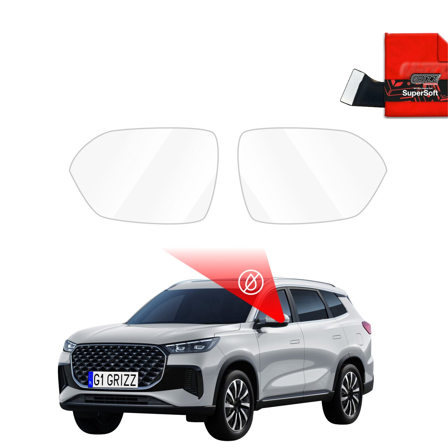 Regenschutzfolie Grizz Protector für Außenspiegel - Chery Tiggo 8 (2025-2026)