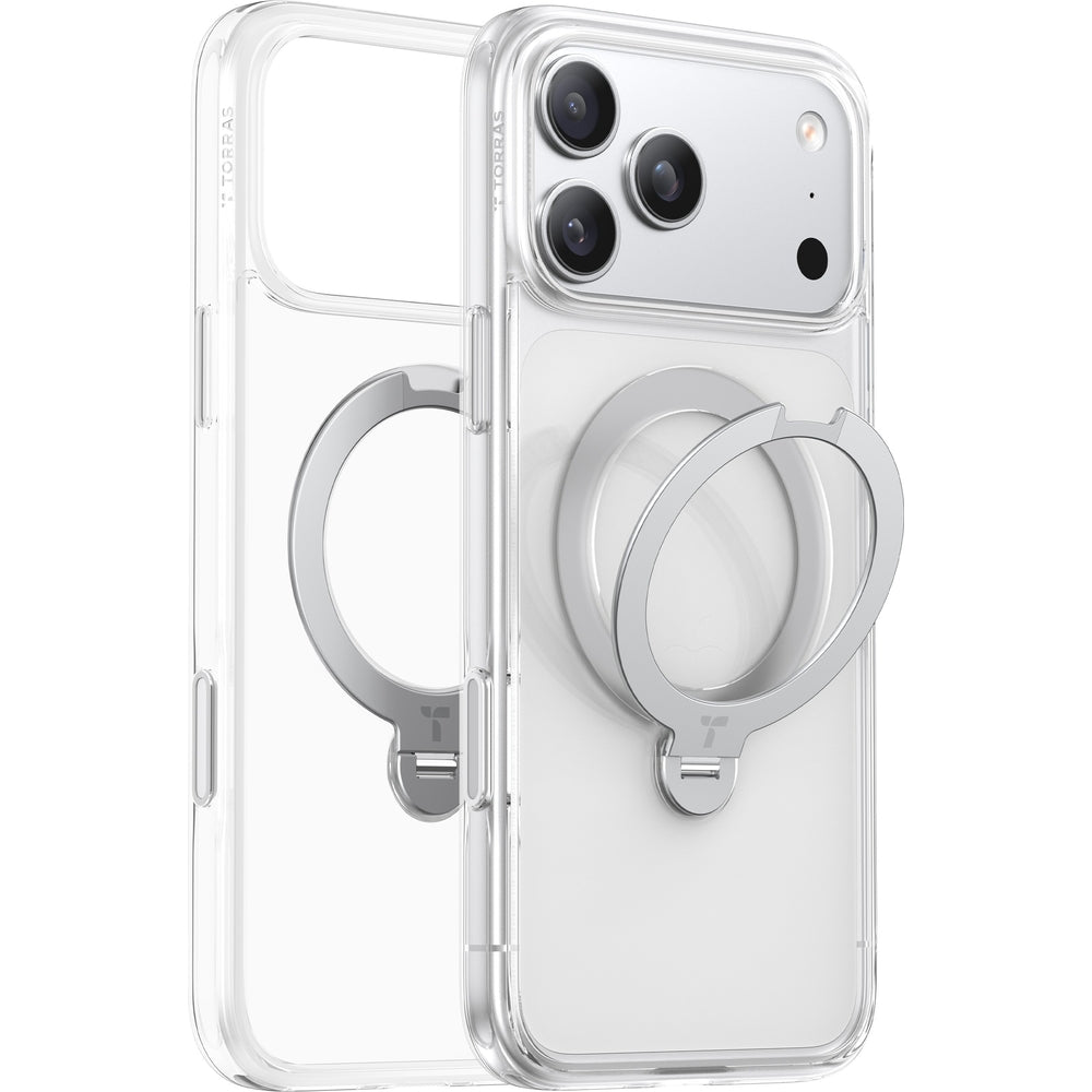 Handyhülle für iPhone 18 Pro / 17 Pro Torras Ostand Q3 Spin, Transparent (3/8)