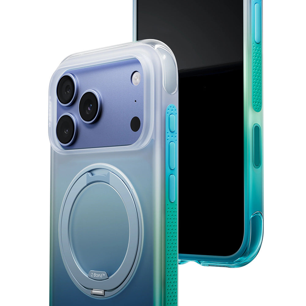 Handyhülle für iPhone 18 Pro Max / 17 Pro Max, Torras Ostand O3 Air Gradient für MagSafe, Green-Blue (3/9)