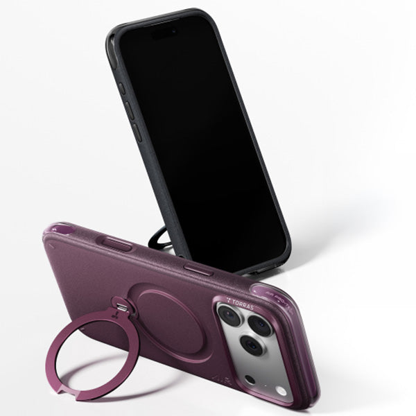 Handyhülle für iPhone 18 Pro / 17 Pro, Torras Ostand Q3 Air Essential mit MagSafe, Violett (4/7)