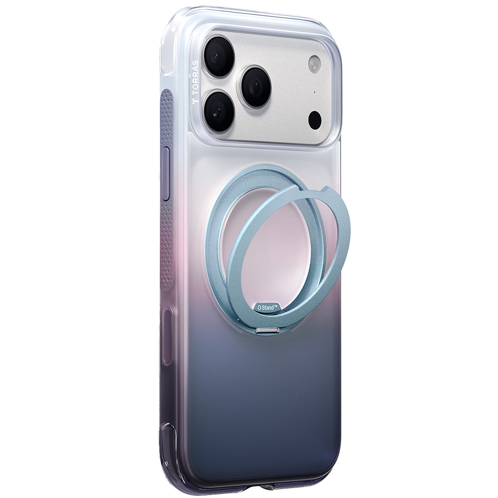 Handyhülle für iPhone 18 Pro Max / 17 Pro Max, Torras Ostand O3 Air Gradient für MagSafe, Violett-Blau (3/10)