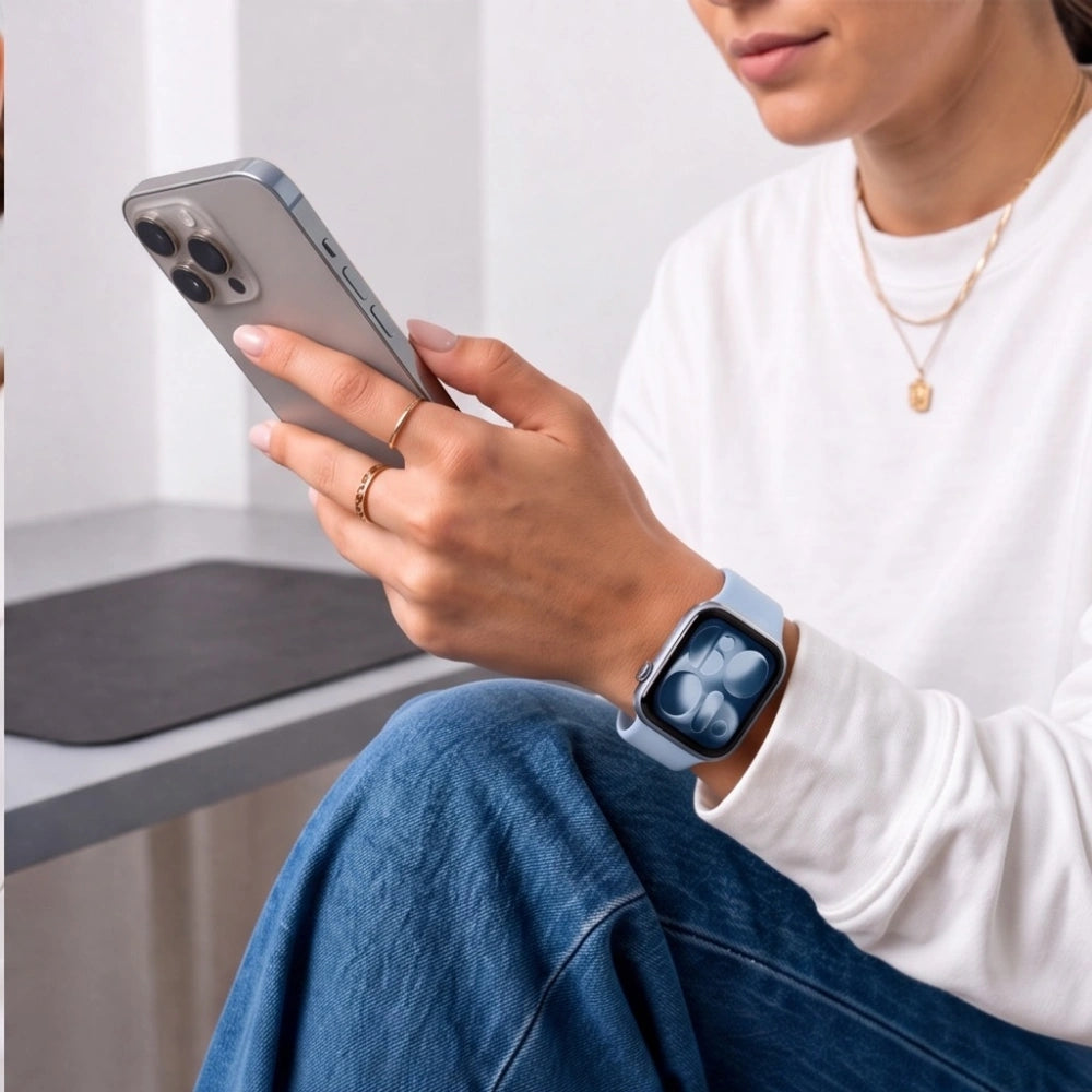 Armband für Apple Watch 42/41/40/38 mm, Tech-Protect Silicone, Hellblau (3/9)