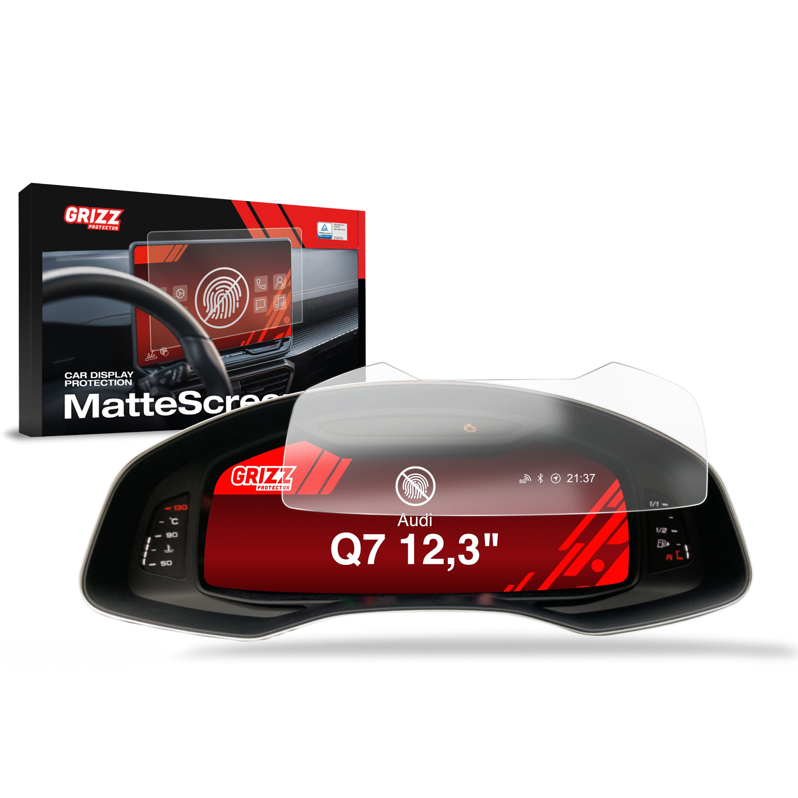 Matte Autodisplayfolie für Audi Q7 Virtual Cockpit 12,3" (2019-2026), Grizz Protector