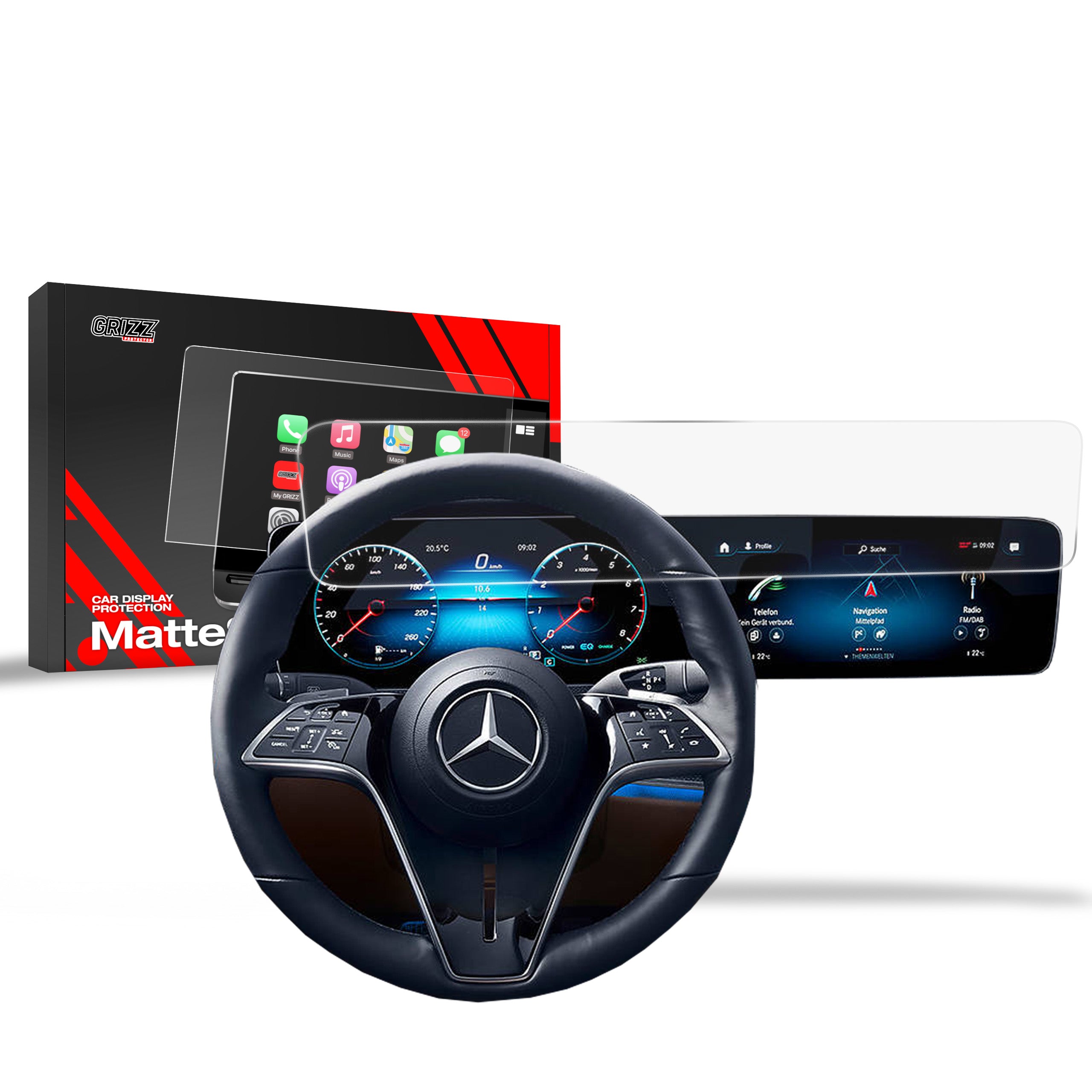 Matte Autodisplayfolie für Mercedes Maybach GLS (2019-2026), Grizz Protector