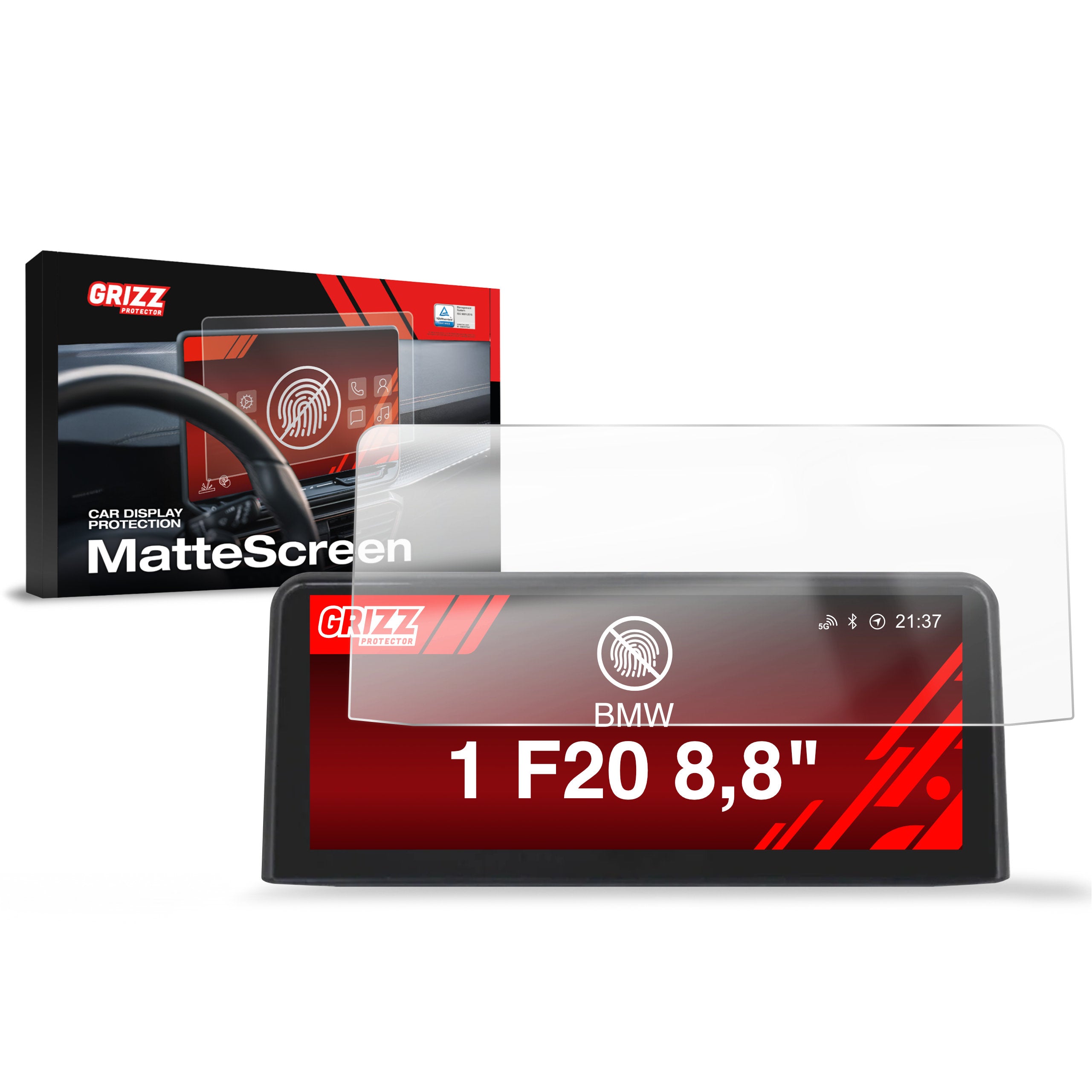 Matte Autodisplayfolie für BMW 1 F20 8,8" (2011-2019), Grizz Protector