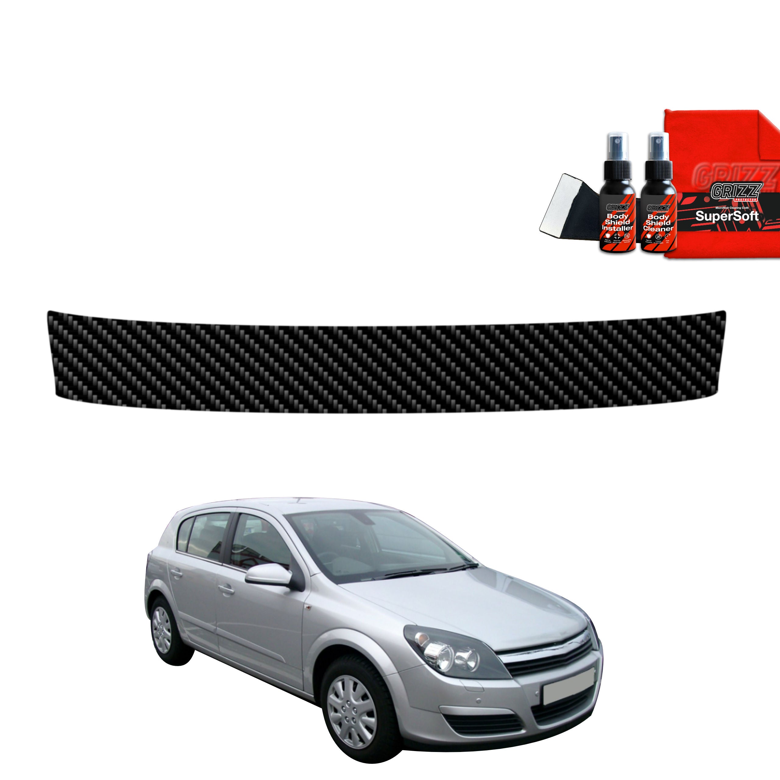 Kohlenstoff Schutzfolie Grizz Protector für Ladekante - Opel Astra H Hatchback 5D (2004-2014)